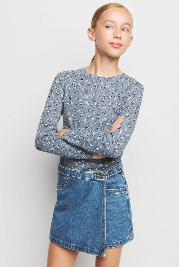 Mango Kids spijker skort middelblauw