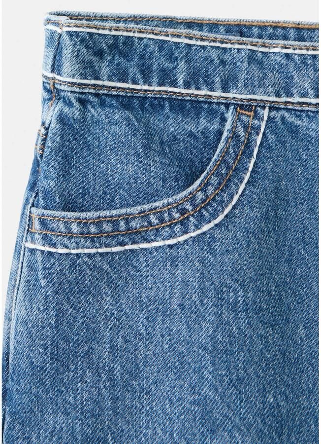 Mango Kids spijker skort middelblauw - Foto 2