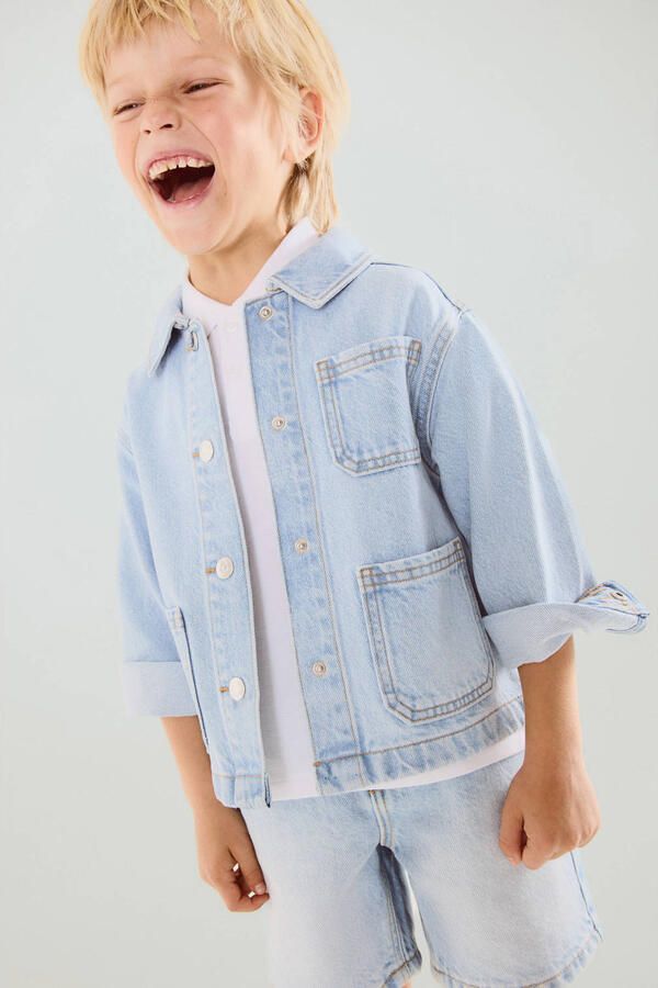 Mango Kids spijkerjas light blue denim