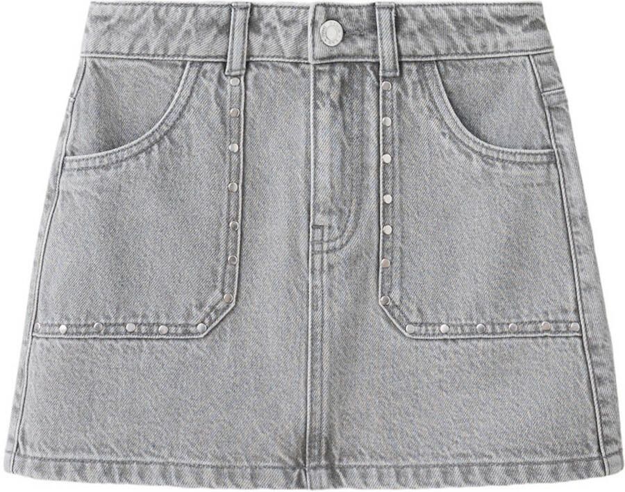 Mango Kids spijkerrok met studs grijs