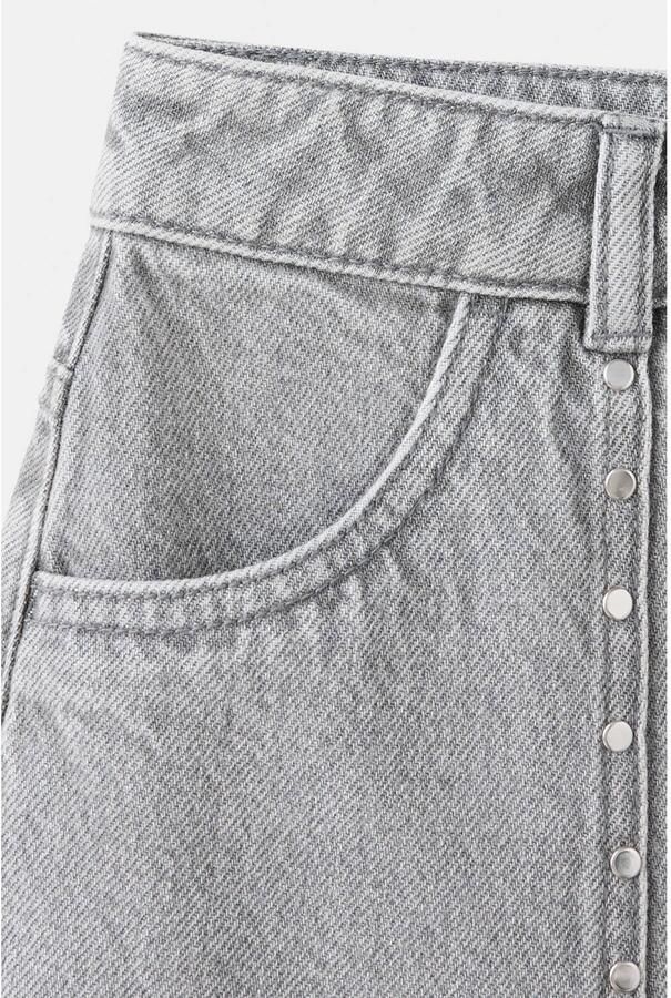 Mango Kids spijkerrok met studs grijs - Foto 2