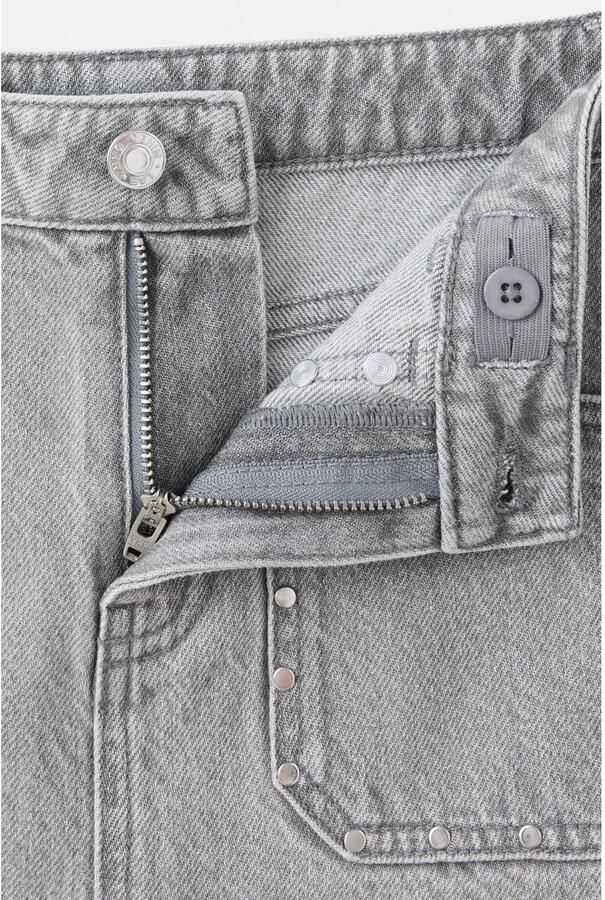 Mango Kids spijkerrok met studs grijs - Foto 3