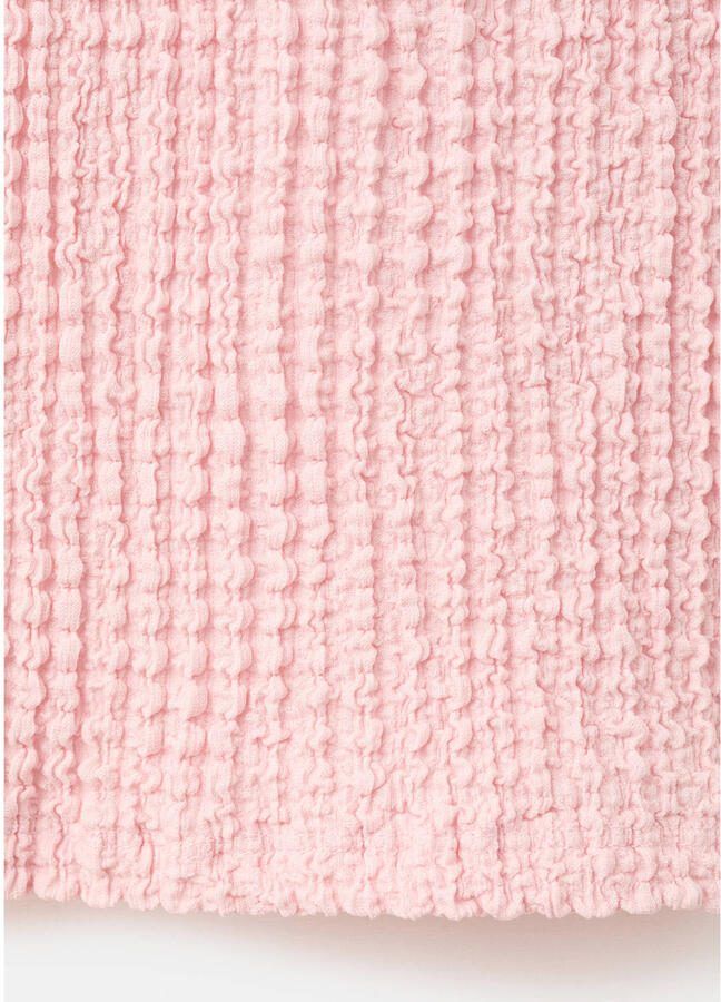 Mango Kids straight casual broek roze met textuur - Foto 2