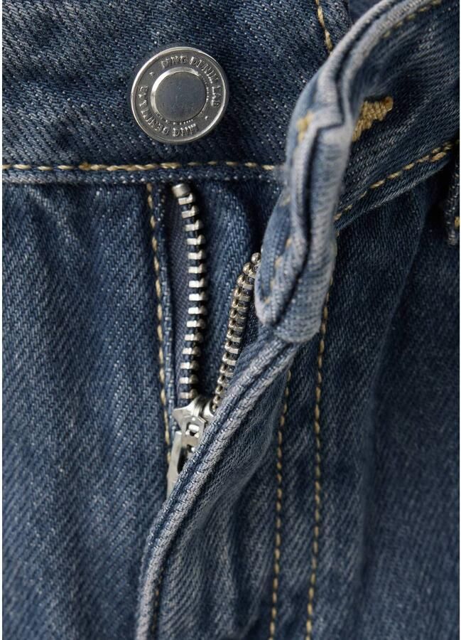 Mango Kids straight leg jeans changeant blauw Jongens Denim Effen - Foto 3