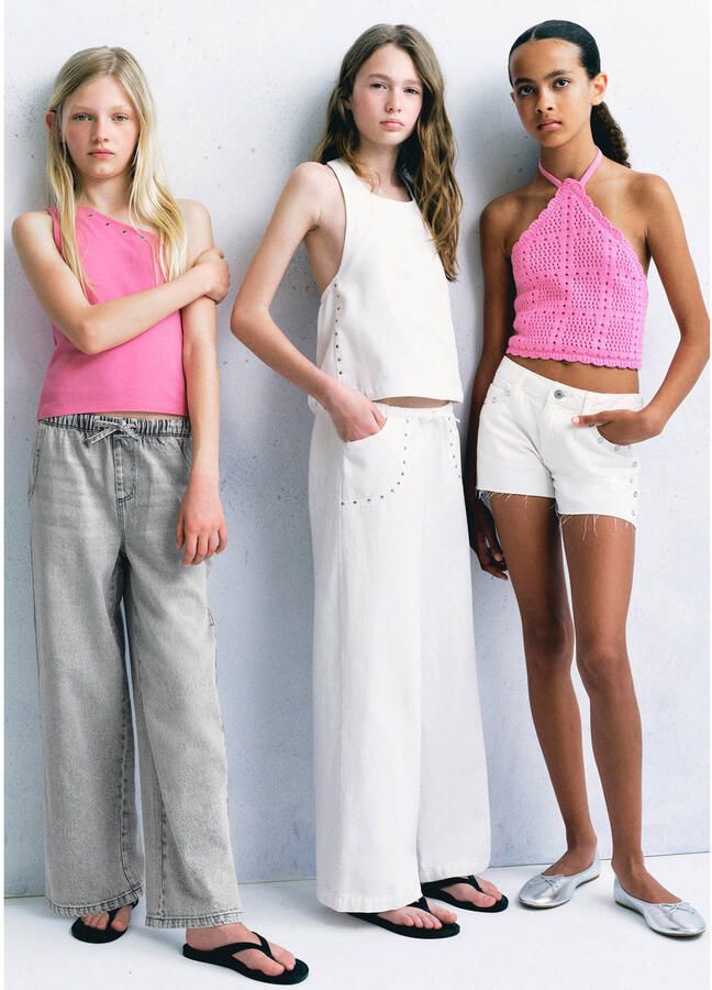 Mango Kids straight leg jeans grijs - Foto 2