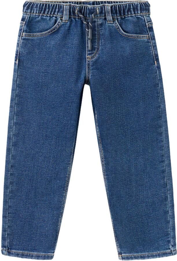 Mango Kids straight leg jeans middelblauw