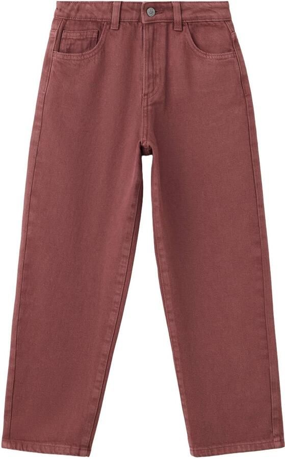 Mango Kids straight leg regular fit jeans donkerrood Jongens Denim Effen