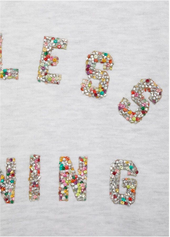 Mango Kids sweater grijs melange met pailletten - Foto 2