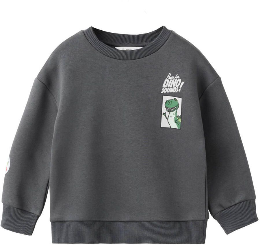 Mango Kids sweater met backprint antraciet