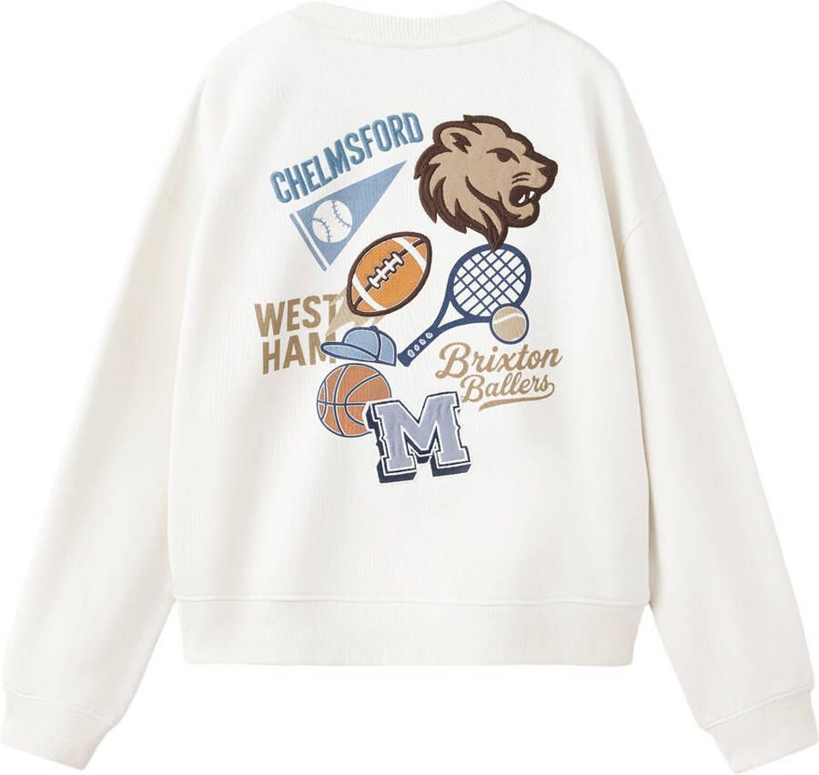 Mango Kids sweater met backprint beige - Foto 2