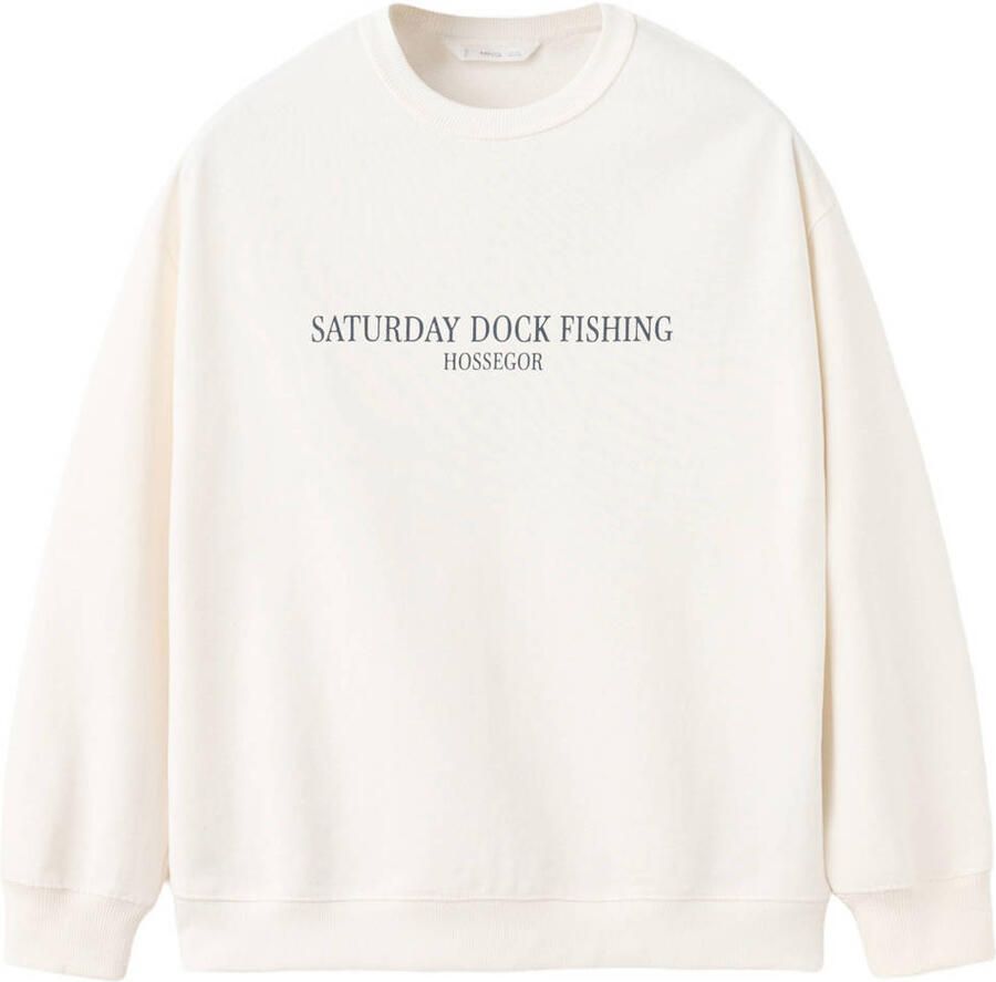 Mango Kids sweater met backprint ecru