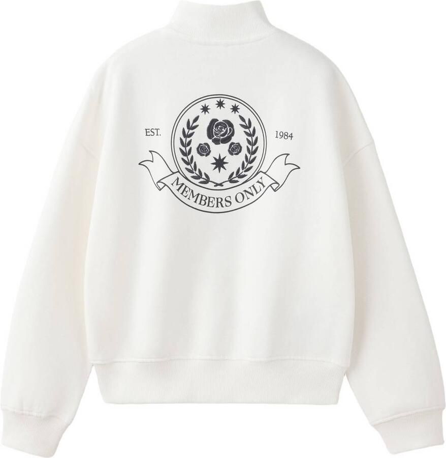 Mango Kids sweater met backprint naturel wit - Foto 2