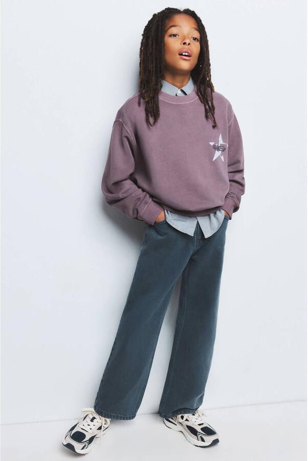 Mango Kids sweater met backprint paars