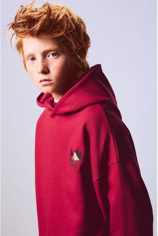 Mango Kids sweater met backprint rood - Foto 3
