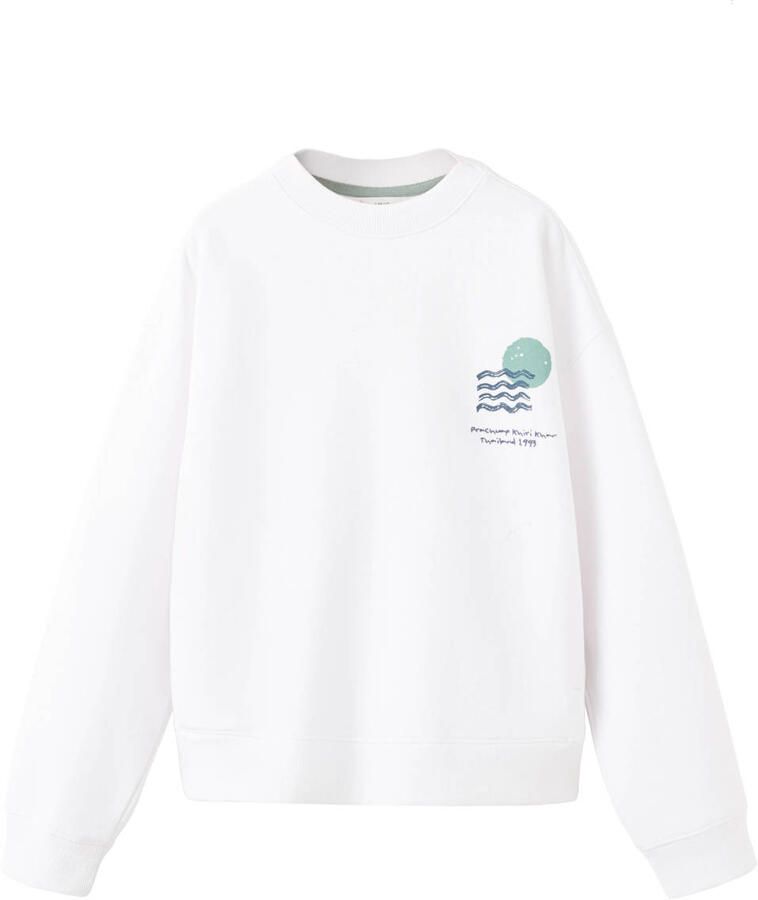 Mango Kids sweater met backprint wit