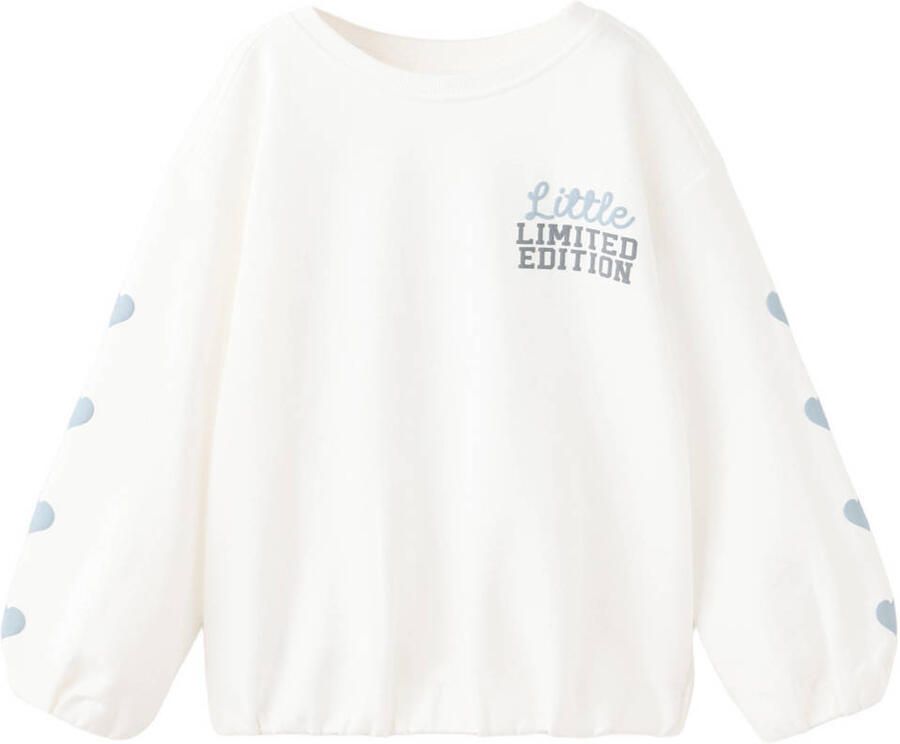 Mango Kids sweater met backprint wit
