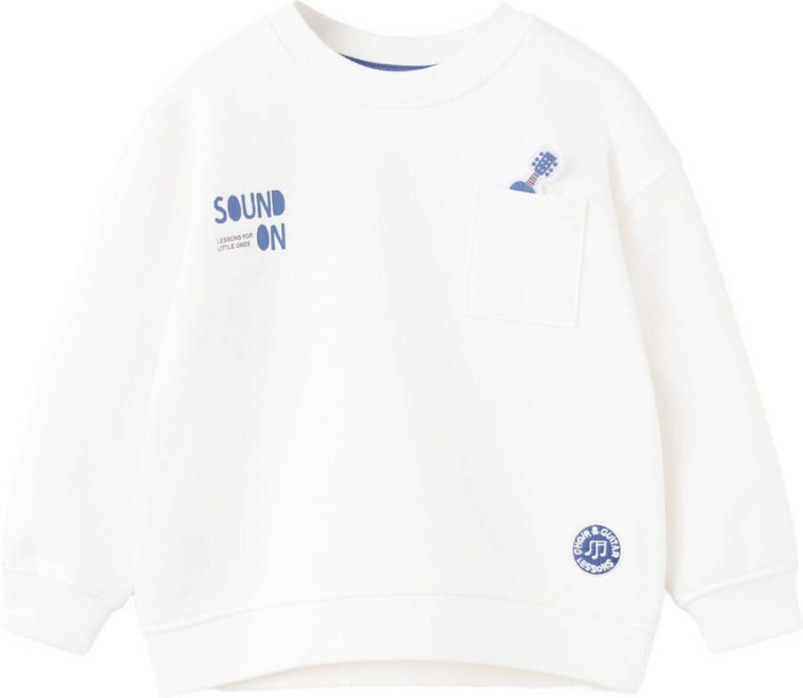 Mango Kids sweater met backprint wit