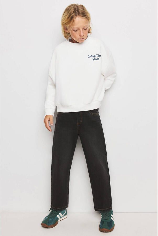 Mango Kids sweater met backprint wit