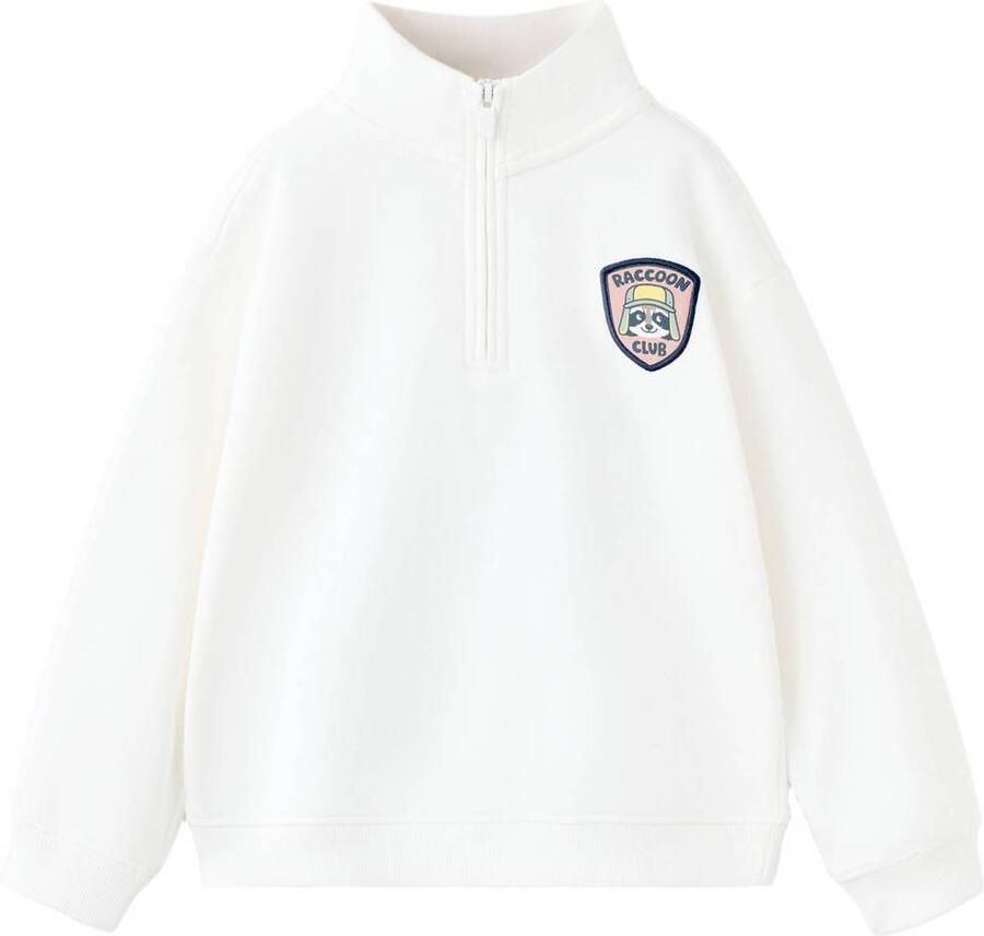 Mango Kids sweater met backprint wit