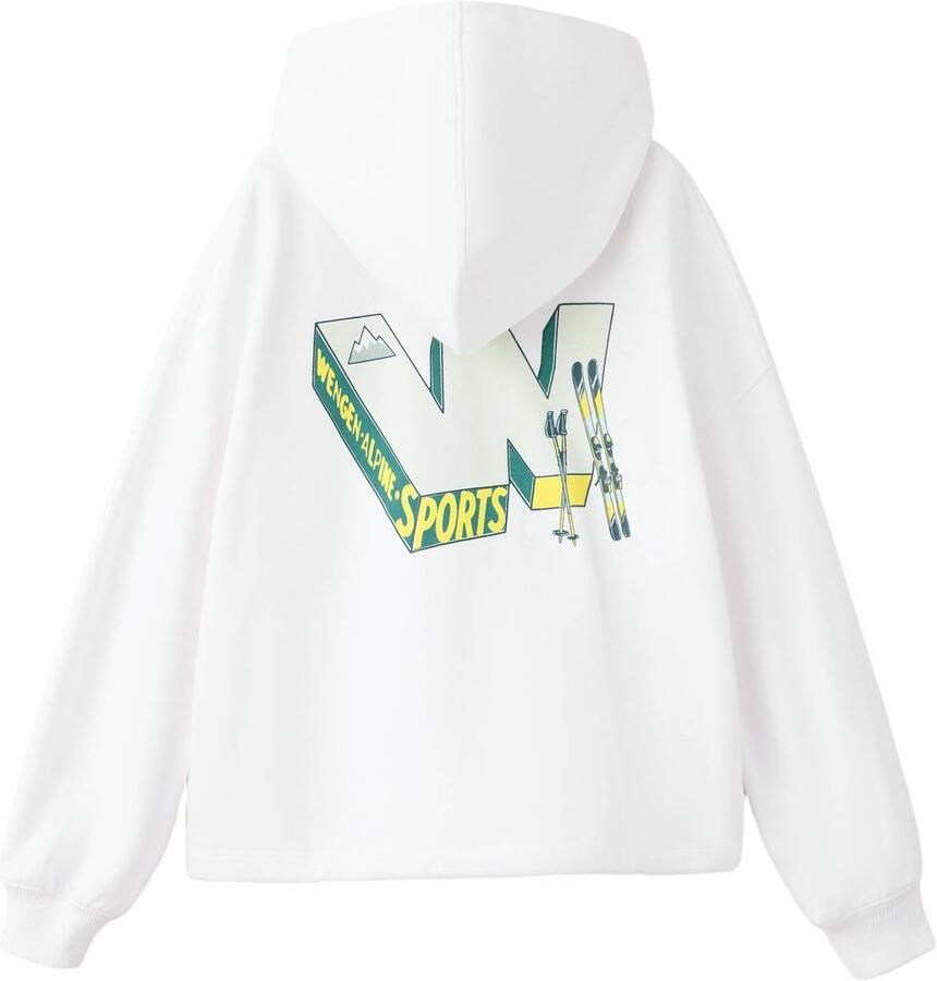 Mango Kids sweater met backprint wit groen - Foto 2