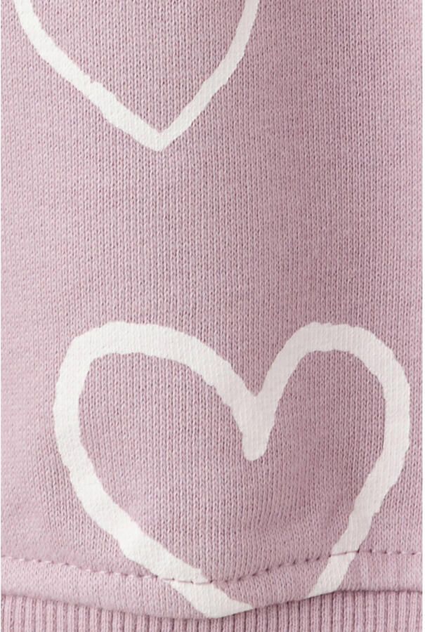 Mango Kids sweater met hartjes lila - Foto 3