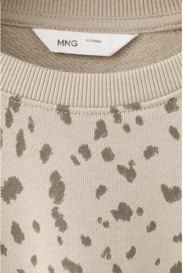 Mango Kids sweater met panterprint pastelbruin - Foto 2