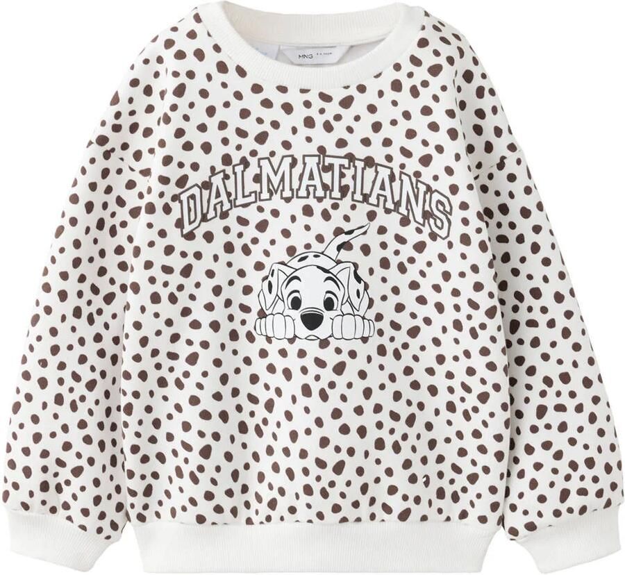 Mango Kids sweater met print beige bruin