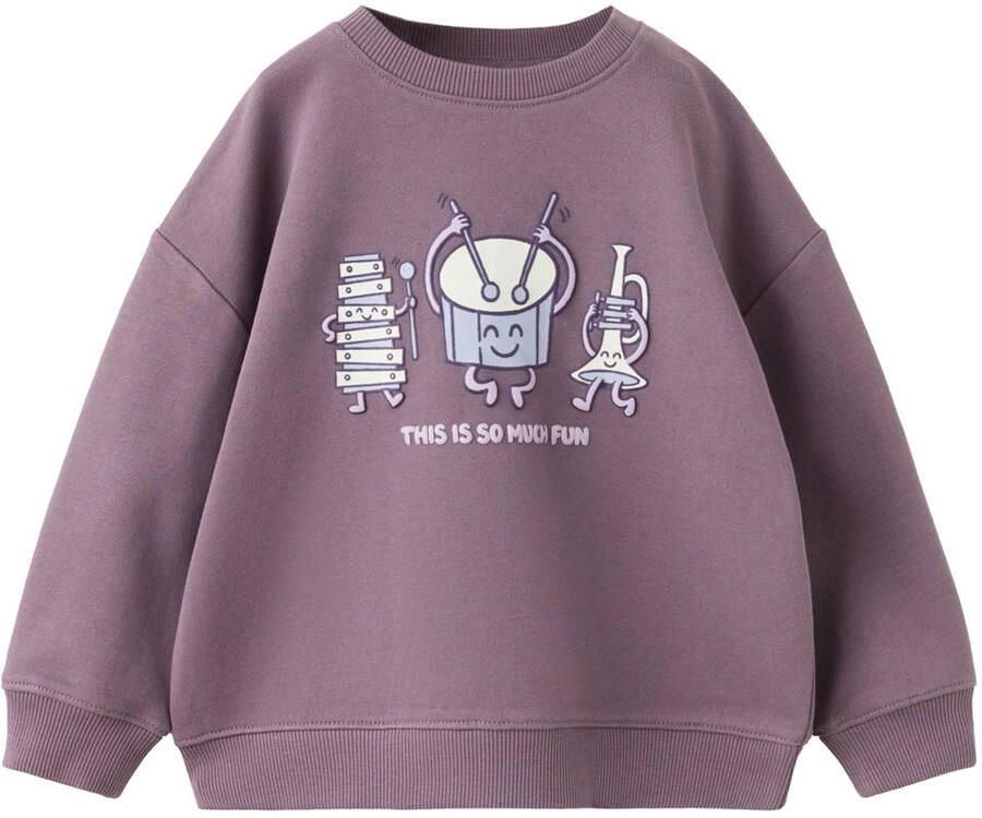 Mango Kids sweater met print paars
