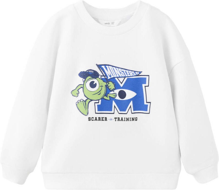 Mango Kids sweater met print wit