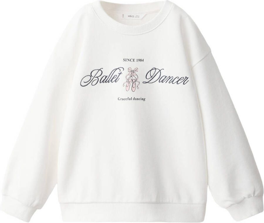Mango Kids sweater met print wit