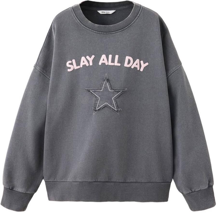 Mango Kids sweater met sterren antraciet