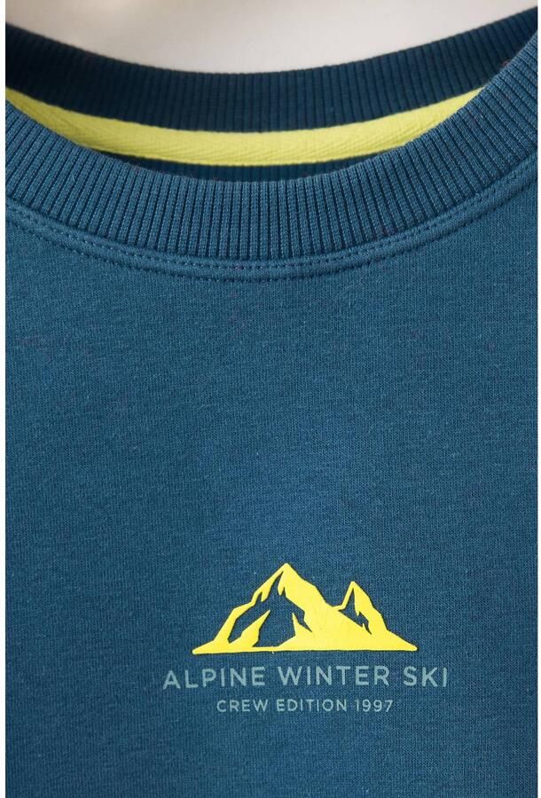 Mango Kids sweater met tekst blauw geel - Foto 2