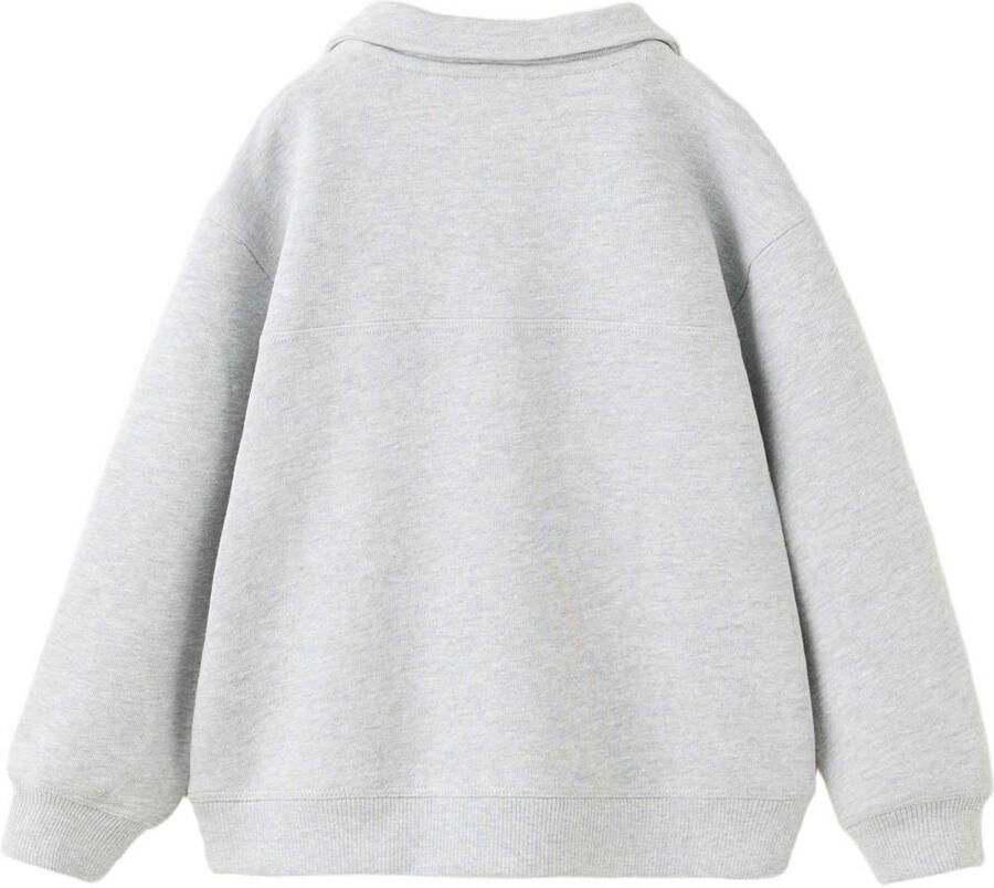 Mango Kids sweater met tekst grijs - Foto 2