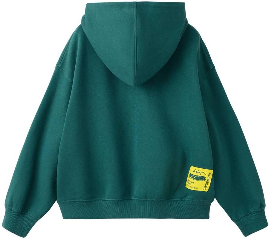 Mango Kids sweater met tekst groen - Foto 2
