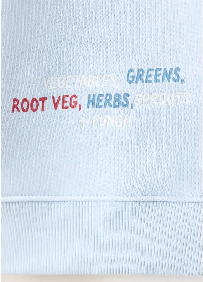 Mango Kids sweater met tekst lichtblauw Jongens Katoen Ronde hals Tekst - Foto 3