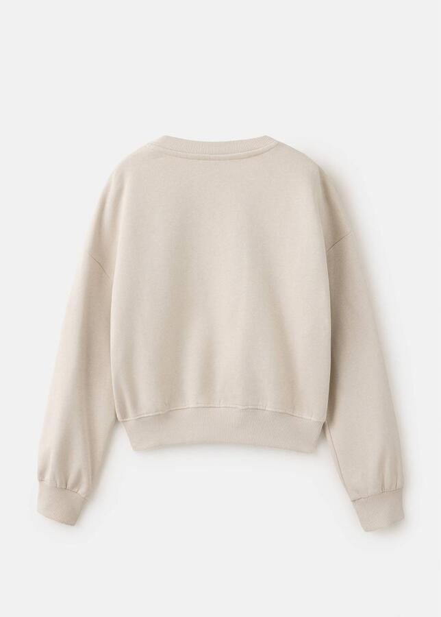 Mango Kids sweater met tekstprint beige Tekst - Foto 3