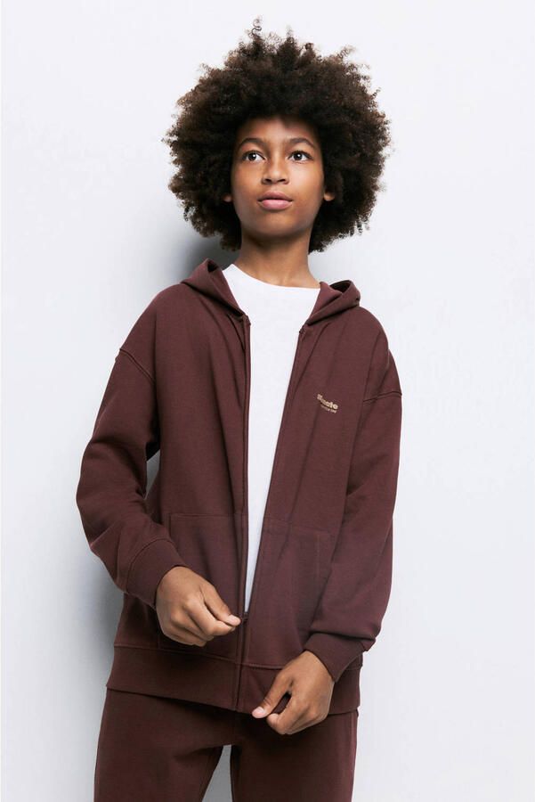 Mango Kids sweatvest bruin