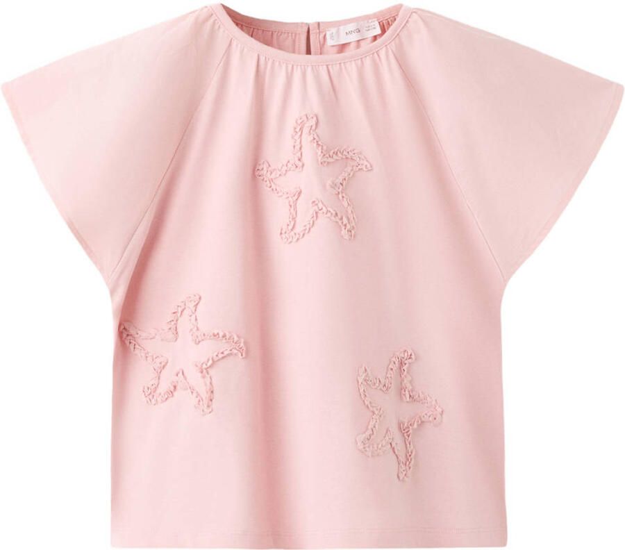 Mango Kids T-shirt lichtroze