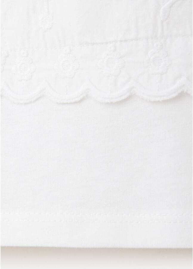 Mango Kids T-shirt met borduursels naturel wit Meisjes Katoen Ronde hals - Foto 2