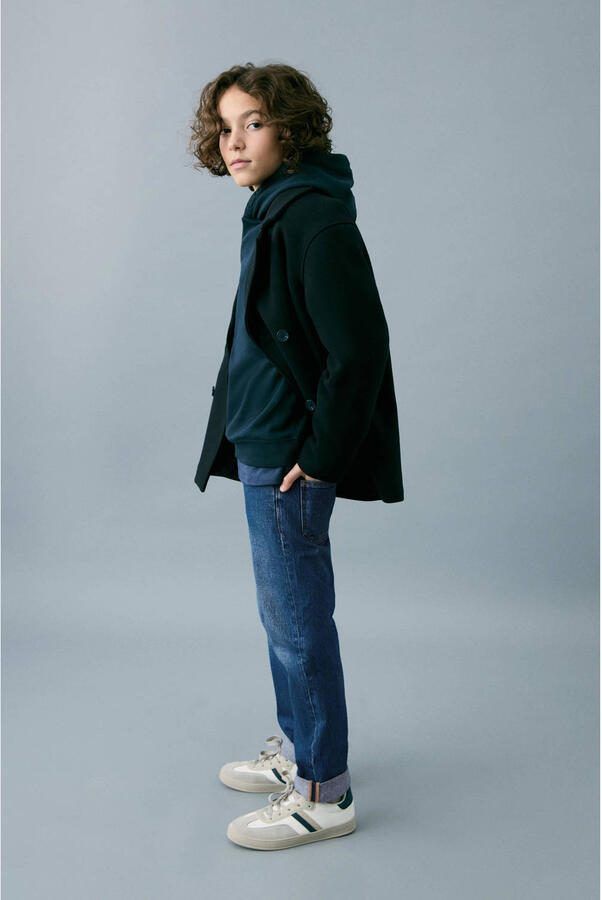 Mango Kids tapered jeans medium blue denim