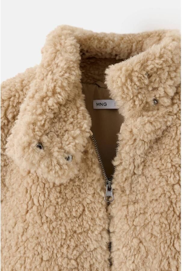 Mango Kids teddy bodywarmer lichtbruin Effen - Foto 3