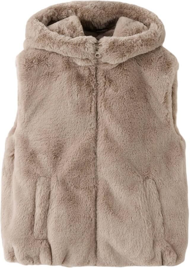Mango Kids teddy bodywarmer middenbruin