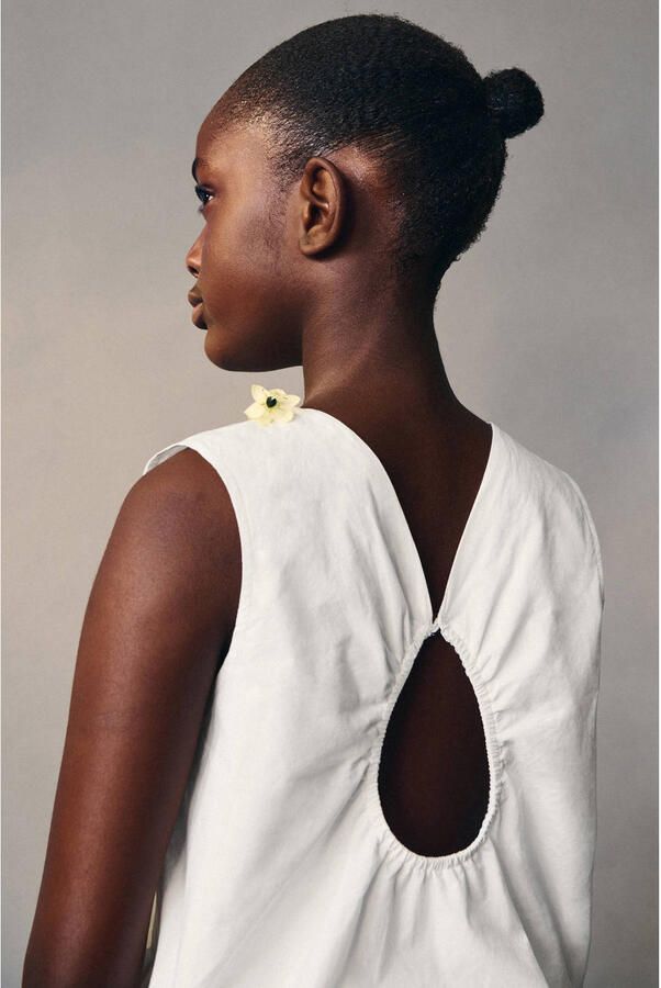 Mango Kids top met cut-out wit - Foto 3