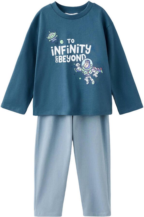 Mango Kids Toy Story pyjama met print blauw lichtblauw