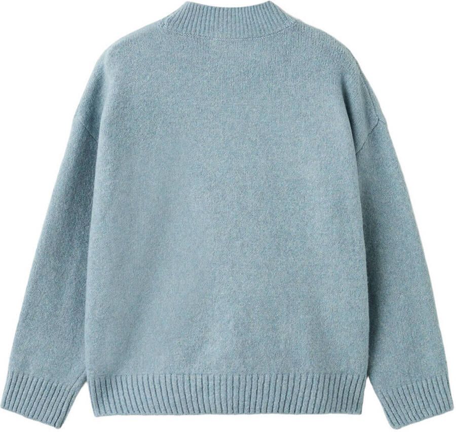 Mango Kids trui blauw fijn gebreid - Foto 2