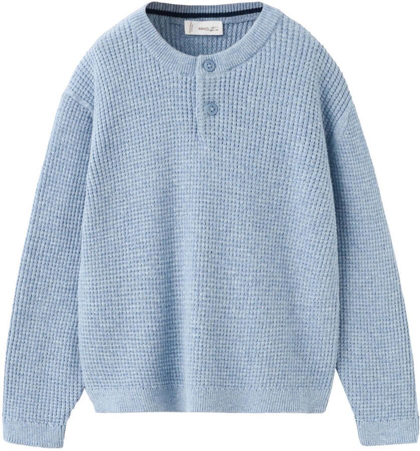 Mango Kids trui blauw grof gebreid