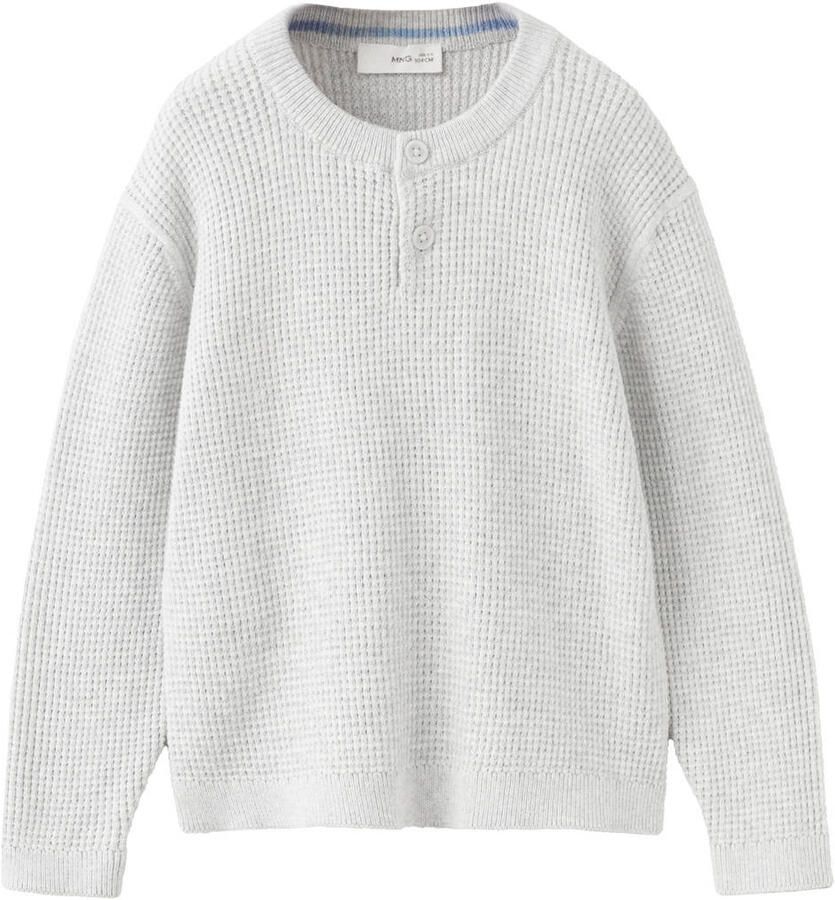 Mango Kids trui lichtgrijs grof gebreid