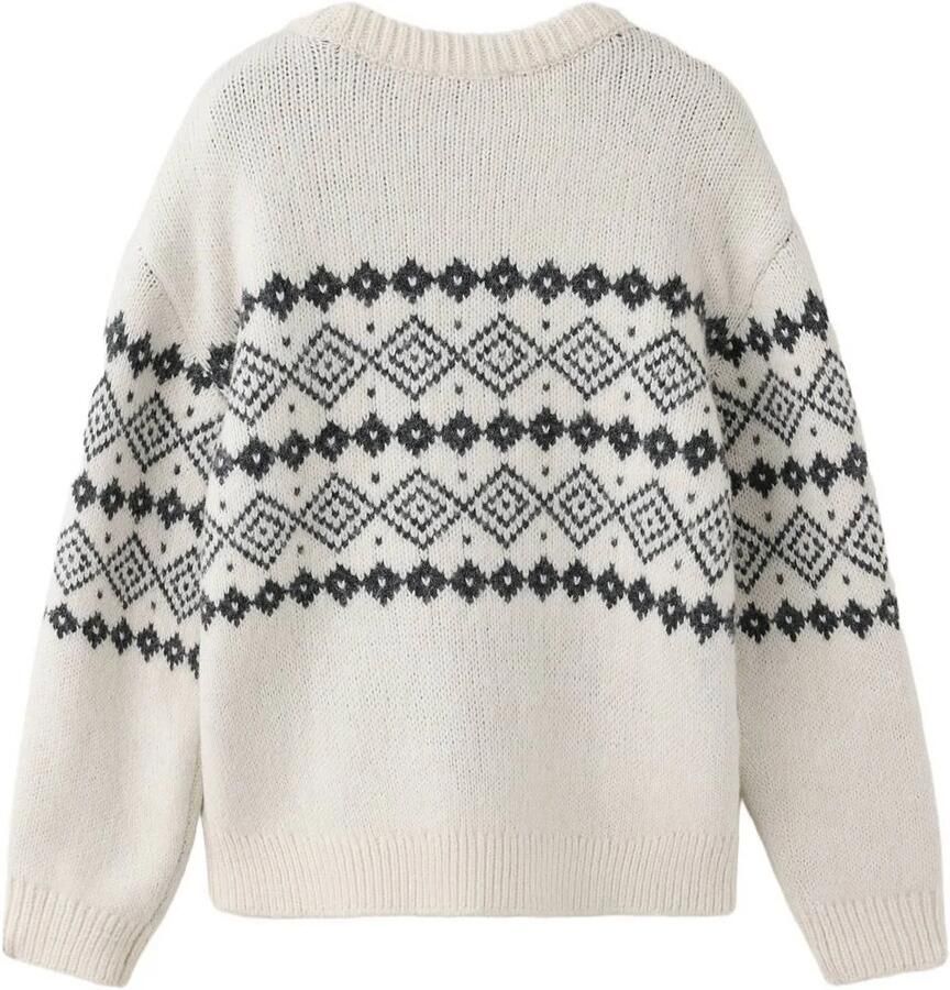 Mango Kids trui met print en wol lichtbeige Jongens Polyester Ronde hals - Foto 2