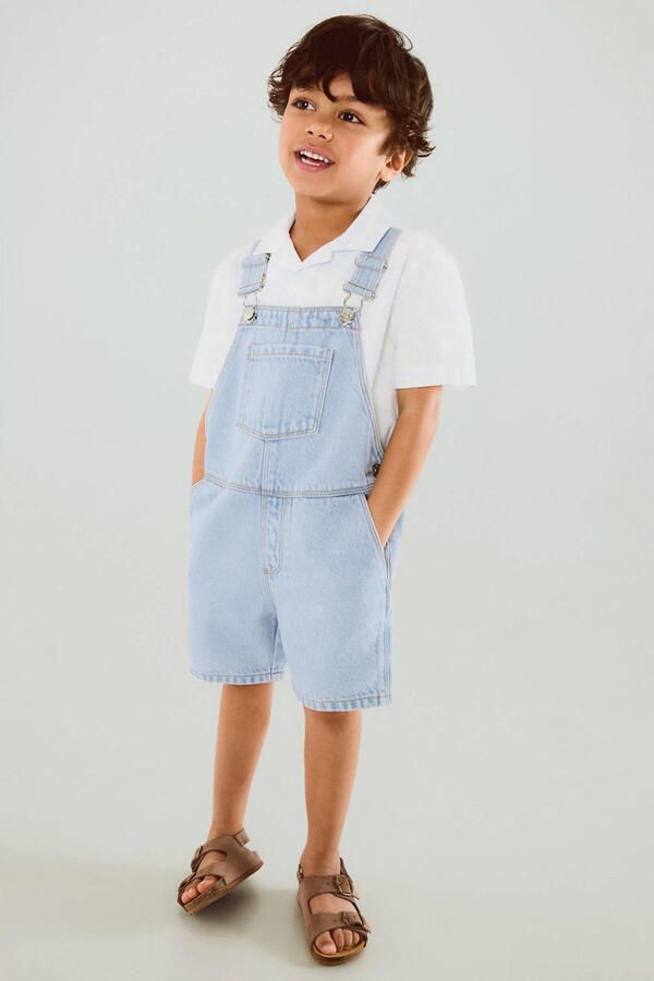 Mango Kids tuinbroek light blue denim