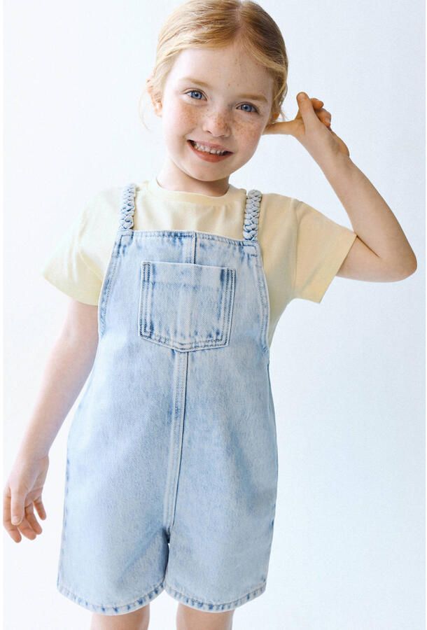 Mango Kids tuinbroek light blue denim